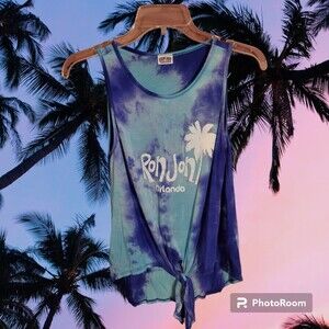 Ron Jon Surf Shop Tye Dye Front Knot Tank Women's Size S‎ (P43)